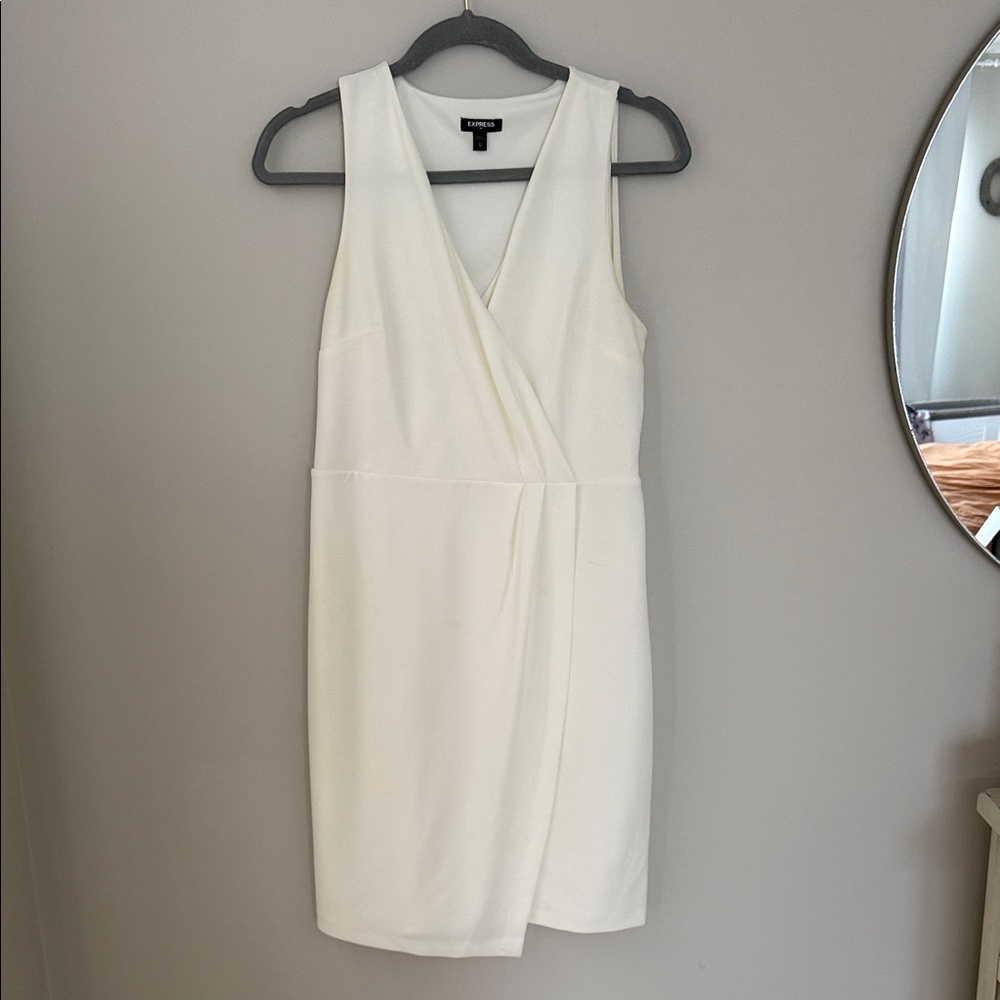 Express White Wrap Mini Dress